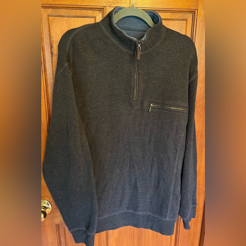 Men’s L Pendleton Quarter Zip Pullover Charcoal G… - image 2